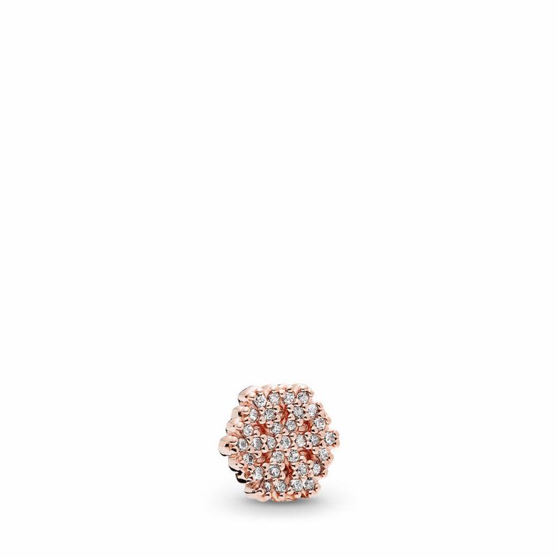 Pandora Rose™ Shimmering Snowflake Petite Locket Charm Ireland - Pandora Rose/Cubic Zirconia - 27489